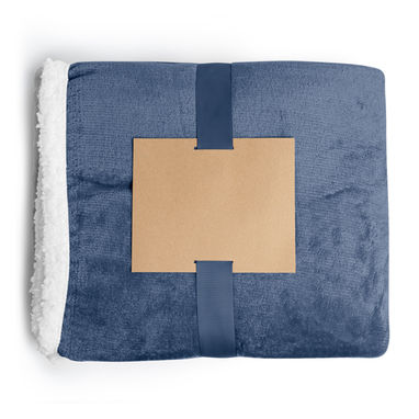 Одеяло в стиле шерпа из флиса плотностью 380 г/м²., цвет синий - BK5626S155- Фото №1
