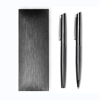 Набор ручки-роллер и карандаша в корпусе из темной стали., цвет черный - BL7993TA02- Фото №1
