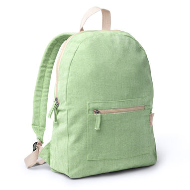 Рюкзак із переробленої бавовни, колір зелений - MO7179S1226- Фото №1