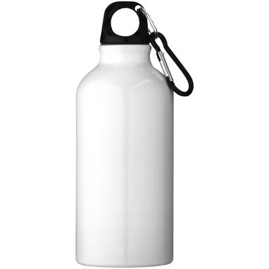 Пляшка для води з карабіном Oregon із переробленого алюмінію, сертифікованого за стандартом RCS, об'ємом 400 мл, колір білий - 10073801- Фото №2