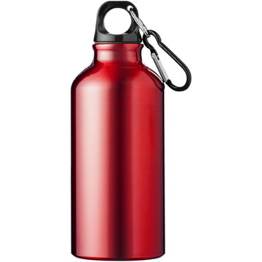 Бутылка для воды с карабином Oregon из переработанного алюминия, сертифицированного по стандарту RCS, объемом 400 мл, цвет красный - 10073821- Фото №2