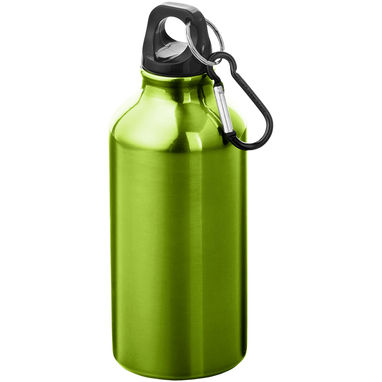 Пляшка для води з карабіном Oregon із переробленого алюмінію, сертифікованого за стандартом RCS, об'ємом 400 мл, колір зелене яблуко - 10073863- Фото №1