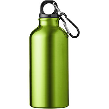 Пляшка для води з карабіном Oregon із переробленого алюмінію, сертифікованого за стандартом RCS, об'ємом 400 мл, колір зелене яблуко - 10073863- Фото №2
