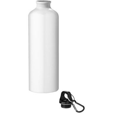 Пляшка для води з карабіном Oregon із переробленого алюмінію, сертифікованого за стандартом RCS, об'ємом 770 мл, колір білий - 10073901- Фото №3