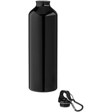 Бутылка для воды с карабином Oregon из переработанного алюминия, сертифицированного по стандарту RCS, объемом 770 мл, цвет сплошной черный - 10073990- Фото №3