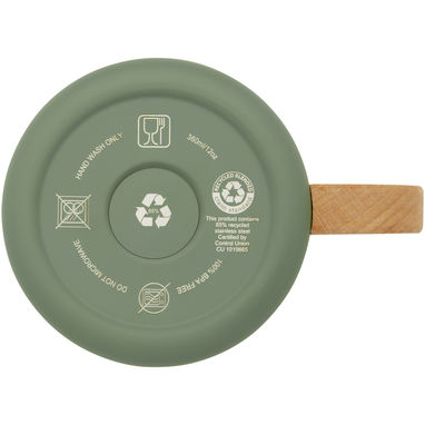 Кружка Bjorn объемом 360 мл из переработанной нержавеющей стали, сертифицированной по стандарту RCS, с медной вакуумной изоляцией, цвет зеленый яркий - 10074062- Фото №6