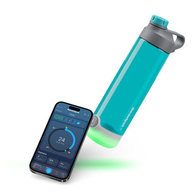 Розумна пляшка об'ємом 710 мл із пластику Tritan™ із вакуумною ізоляцією HidrateSpark® TAP, колір синій - 10074451- Фото №3