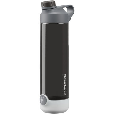 Умная бутылка объемом 710 мл из пластика Tritan™ с вакуумной изоляцией HidrateSpark® TAP, цвет сплошной черный - 10074490- Фото №1