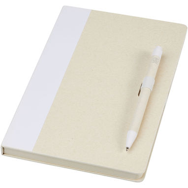 Блокнот розміром A5 та набір кулькових ручок Dairy Dream, колір білий - 10781101- Фото №1