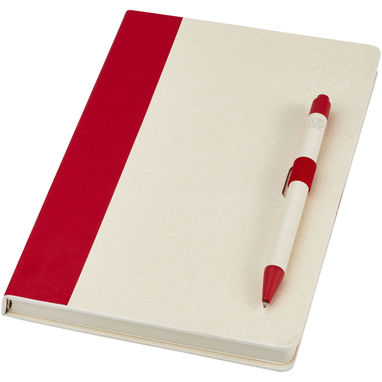 Блокнот розміром A5 та набір кулькових ручок Dairy Dream, колір червоний - 10781121- Фото №1