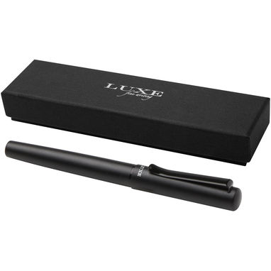 Пір'яна ручка Lucetta з переробленого алюмінію, колір суцільний чорний - 10783290- Фото №1