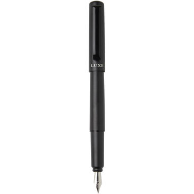 Пір'яна ручка Lucetta з переробленого алюмінію, колір суцільний чорний - 10783290- Фото №3