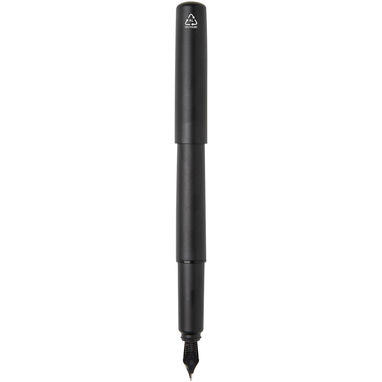 Пір'яна ручка Lucetta з переробленого алюмінію, колір суцільний чорний - 10783290- Фото №4