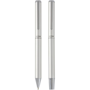 Подарочный комплект из шариковой ручки и ручки-роллера Lucetto из переработанного алюминия, цвет серебряный - 10783881- Фото №3