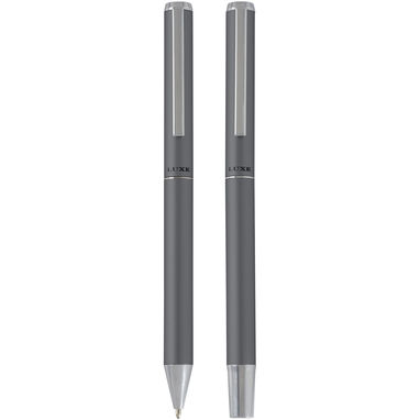 Подарочный комплект из шариковой ручки и ручки-роллера Lucetto из переработанного алюминия, цвет серый - 10783882- Фото №3