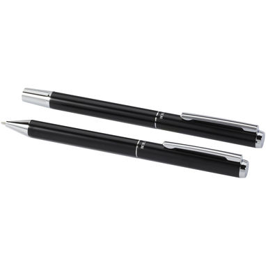 Подарочный комплект из шариковой ручки и ручки-роллера Lucetto из переработанного алюминия, цвет сплошной черный - 10783890- Фото №5