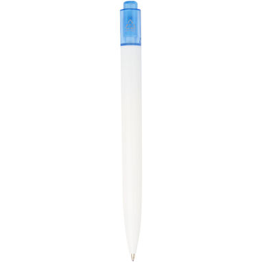 Кулькова ручка Thalaasa з океанічного пластику, колір синій прозорий, білий - 10786152- Фото №2