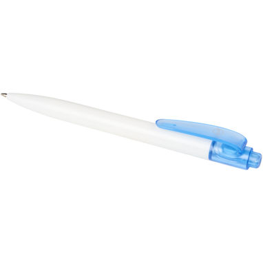 Кулькова ручка Thalaasa з океанічного пластику, колір синій прозорий, білий - 10786152- Фото №3