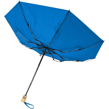 Автоматична парасолька з переробленого ПЕТ-пластику (21 дюйм), колір синій - 10914352- Фото №5