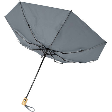 Автоматична парасолька з переробленого ПЕТ-пластику (21 дюйм), колір сірий - 10914382- Фото №5