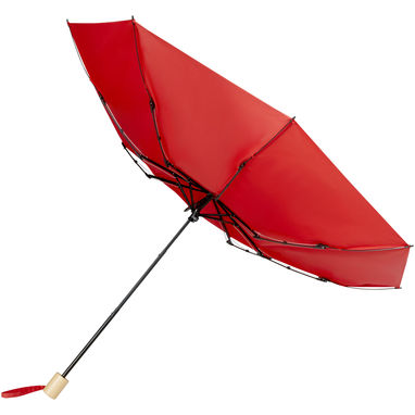 Birgit, складной ветроустойчивой зонт диаметром 21 дюйм из переработанного ПЭТ, цвет красный - 10914521- Фото №3