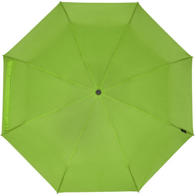 Birgit, складной ветроустойчивой зонт диаметром 21 дюйм из переработанного ПЭТ, цвет зеленый лайм - 10914563- Фото №2