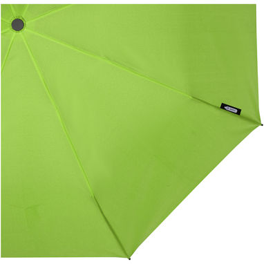 Birgit, складна вітростійка парасолька діаметром 21 дюйм з переробленого ПЕТ, колір зелений лайм - 10914563- Фото №6