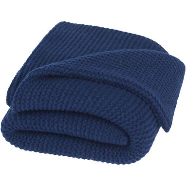Вязанное одеяло Suzy 150 x 120 см из полиэстера, сертифицированного по стандарту GRS, цвет темно-синий - 11333655- Фото №3