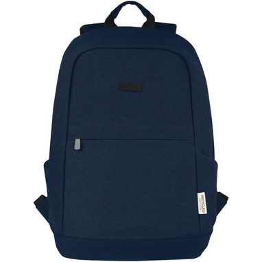 Рюкзак для ноутбука 15,6 дюймов с защитой от кражи Joey объемом 18 л из брезента, переработанного по стандарту GRS, цвет темно-синий - 12067755- Фото №2