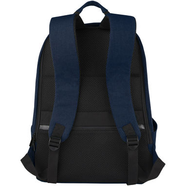 Рюкзак для ноутбука 15,6 дюймів із захистом від крадіжки Joey об'ємом 18 л із брезенту, переробленого за стандартом GRS, колір темно-синій - 12067755- Фото №3