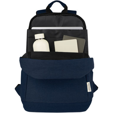 Рюкзак для ноутбука 15,6 дюймов с защитой от кражи Joey объемом 18 л из брезента, переработанного по стандарту GRS, цвет темно-синий - 12067755- Фото №4