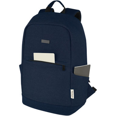 Рюкзак для ноутбука 15,6 дюймів із захистом від крадіжки Joey об'ємом 18 л із брезенту, переробленого за стандартом GRS, колір темно-синій - 12067755- Фото №5