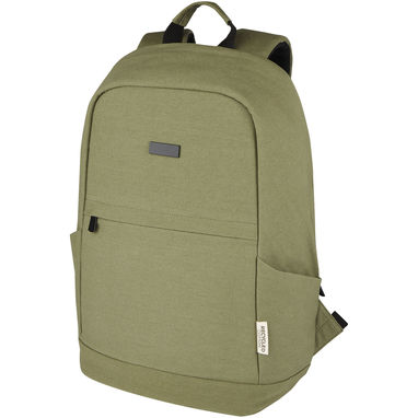 Рюкзак для ноутбука 15,6 дюймів із захистом від крадіжки Joey об'ємом 18 л із брезенту, переробленого за стандартом GRS, колір оливковий - 12067760- Фото №1