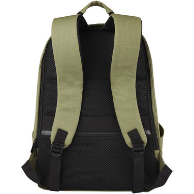 Рюкзак для ноутбука 15,6 дюймів із захистом від крадіжки Joey об'ємом 18 л із брезенту, переробленого за стандартом GRS, колір оливковий - 12067760- Фото №3