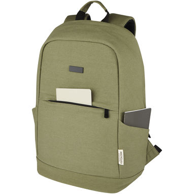 Рюкзак для ноутбука 15,6 дюймів із захистом від крадіжки Joey об'ємом 18 л із брезенту, переробленого за стандартом GRS, колір оливковий - 12067760- Фото №5