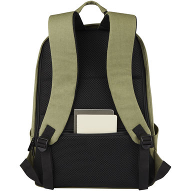 Рюкзак для ноутбука 15,6 дюймів із захистом від крадіжки Joey об'ємом 18 л із брезенту, переробленого за стандартом GRS, колір оливковий - 12067760- Фото №6