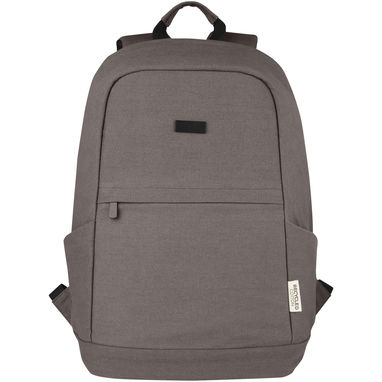 Рюкзак для ноутбука 15,6 дюймів із захистом від крадіжки Joey об'ємом 18 л із брезенту, переробленого за стандартом GRS, колір сірий - 12067782- Фото №2
