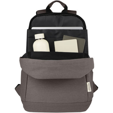 Рюкзак для ноутбука 15,6 дюймов с защитой от кражи Joey объемом 18 л из брезента, переработанного по стандарту GRS, цвет серый - 12067782- Фото №4
