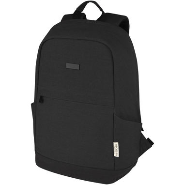 Рюкзак для ноутбука 15,6 дюймов с защитой от кражи Joey объемом 18 л из брезента, переработанного по стандарту GRS, цвет сплошной черный - 12067790- Фото №1