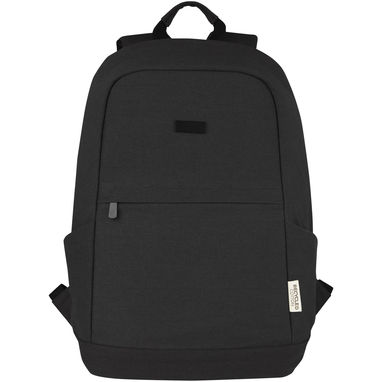 Рюкзак для ноутбука 15,6 дюймов с защитой от кражи Joey объемом 18 л из брезента, переработанного по стандарту GRS, цвет сплошной черный - 12067790- Фото №2
