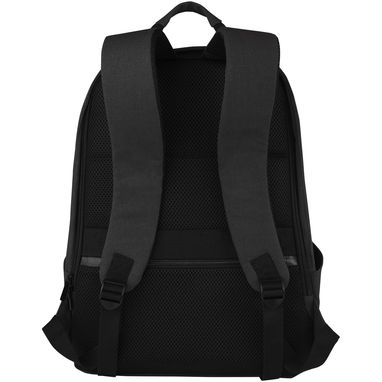 Рюкзак для ноутбука 15,6 дюймів із захистом від крадіжки Joey об'ємом 18 л із брезенту, переробленого за стандартом GRS, колір суцільний чорний - 12067790- Фото №3