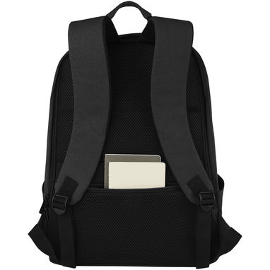 Рюкзак для ноутбука 15,6 дюймів із захистом від крадіжки Joey об'ємом 18 л із брезенту, переробленого за стандартом GRS, колір суцільний чорний - 12067790- Фото №6