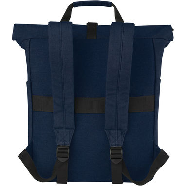 Рюкзак для  ноутбука Joey об'ємом 15 л з брезенту, переробленого за стандартом GRS, із верхом, що згортається., колір темно-синій - 12067855- Фото №3