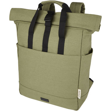 Рюкзак для 15-дюймового ноутбука Joey объемом 15 л из брезента, переработанного по стандарту GRS, со сворачивающимся верхом, цвет оливковый - 12067860- Фото №1