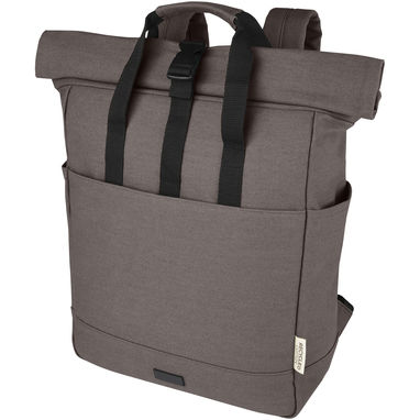 Рюкзак для  ноутбука Joey об'ємом 15 л з брезенту, переробленого за стандартом GRS, із верхом, що згортається., колір сірий - 12067882- Фото №1