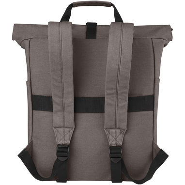 Рюкзак для  ноутбука Joey об'ємом 15 л з брезенту, переробленого за стандартом GRS, із верхом, що згортається., колір сірий - 12067882- Фото №3