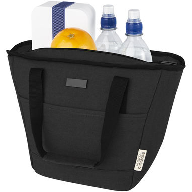 Пищевая сумка-холодильник Joey из брезента, переработанного по стандарту GRS, объемом 6 л на 9 банок, цвет сплошной черный - 12067990- Фото №4