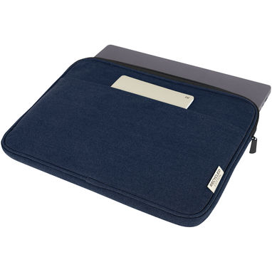Чехол для 14-дюймового ноутбука Joey объемом 2 л из брезента, переработанного по стандарту GRS, цвет темно-синий - 12068055- Фото №4