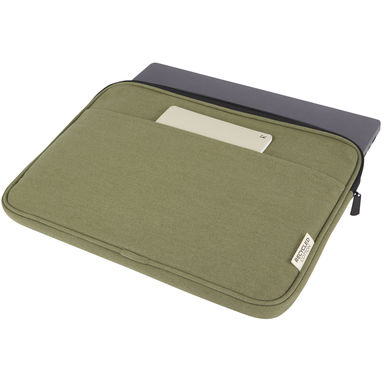 Чохол для 14-дюймового ноутбука Joey  із брезенту, переробленого за стандартом GRS, колір оливковий - 12068060- Фото №4