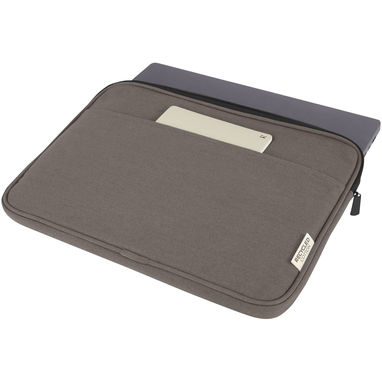 Чехол для 14-дюймового ноутбука Joey объемом 2 л из брезента, переработанного по стандарту GRS, цвет серый - 12068082- Фото №4